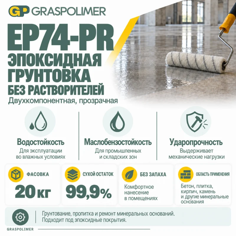 Эпоксидная грунтовка без растворителей GRASPOLIMER EP74-Pr — слайд 2