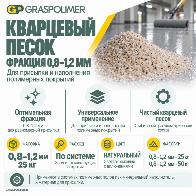 Кварцевый песок 0,8–1,2 мм — слайд 2